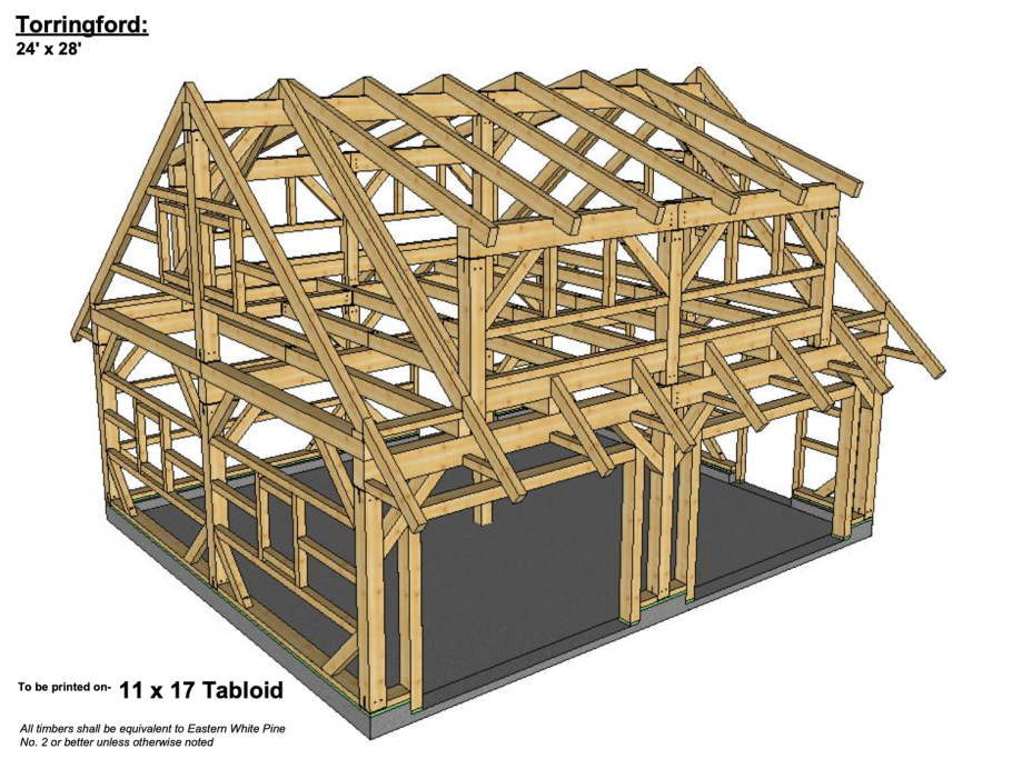 Торцевой фахверк здания