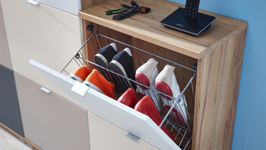 Обувница в модуль 600 мм, хром