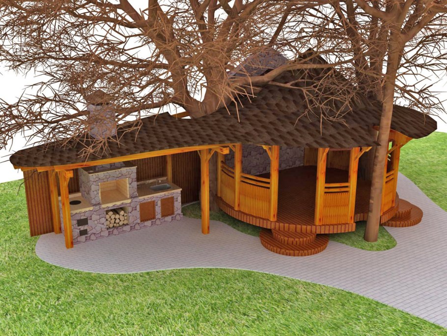 Оригинальные беседки из дерева