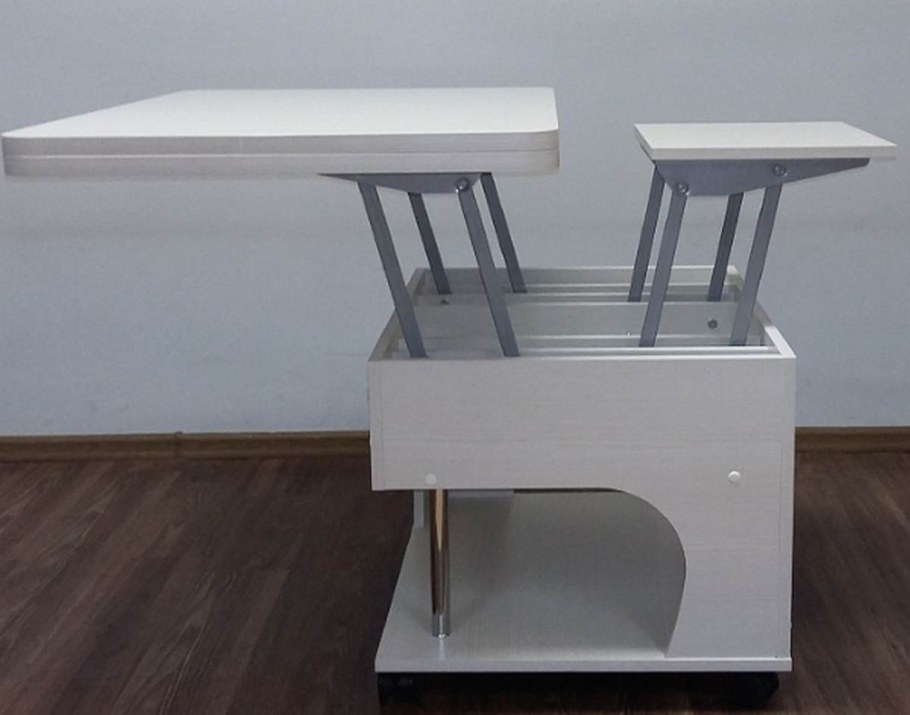 Рубин-1 стол - трансформер журнальный, бодега белый
