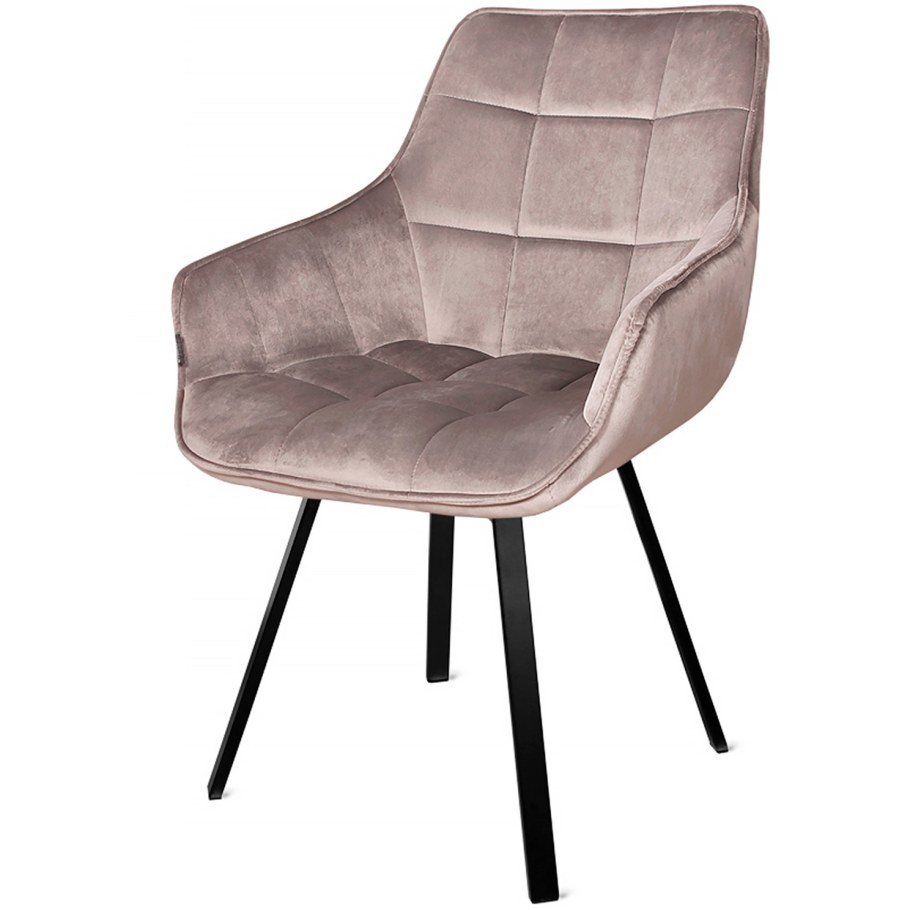 Кресло поворотное Emile-lt чёрный металл/бархат латте