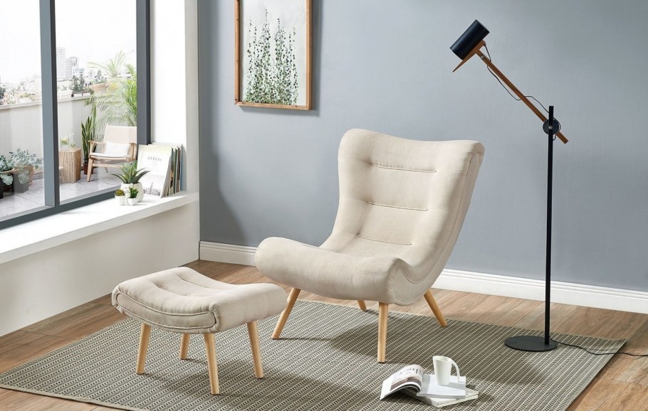 Дизайнерское кресло с оттоманкой