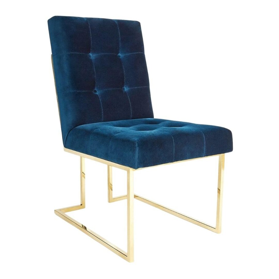 Стул Navy Blue с золотыми ножками