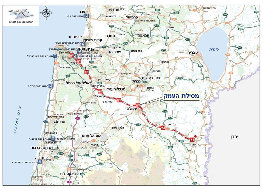 Железнодорожная карта Израиля