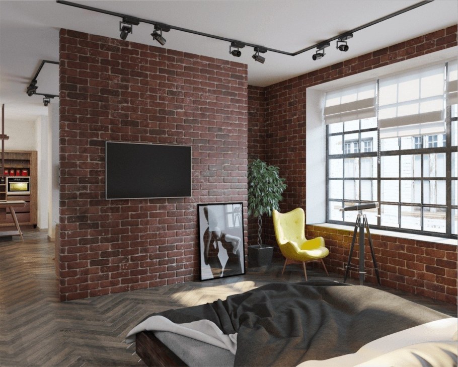 Кирпич в интерьере лофт