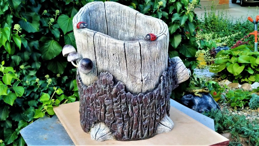 Декоративный пень из цемента своими руками