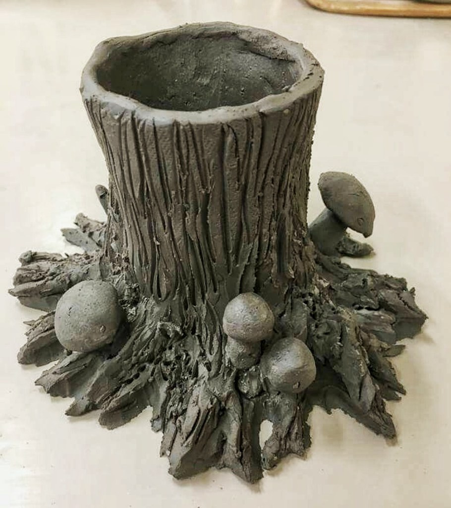 Декоративный пень из цемента