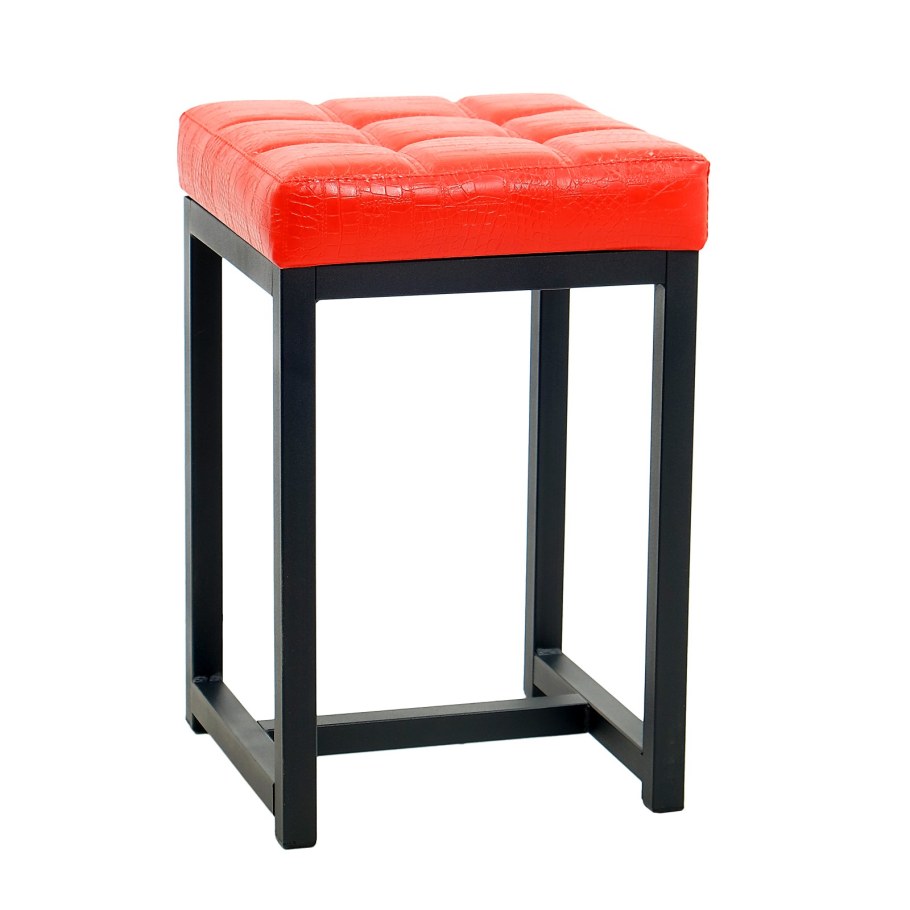 Табурет лофт 4 черный/молочная рептилия