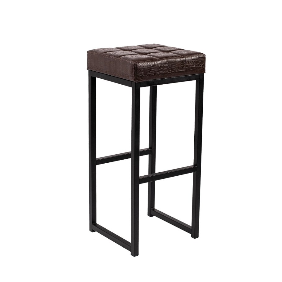 Стул FORPOST лофт-1, металл/искусственная кожа, цвет: белый/белая рептилия