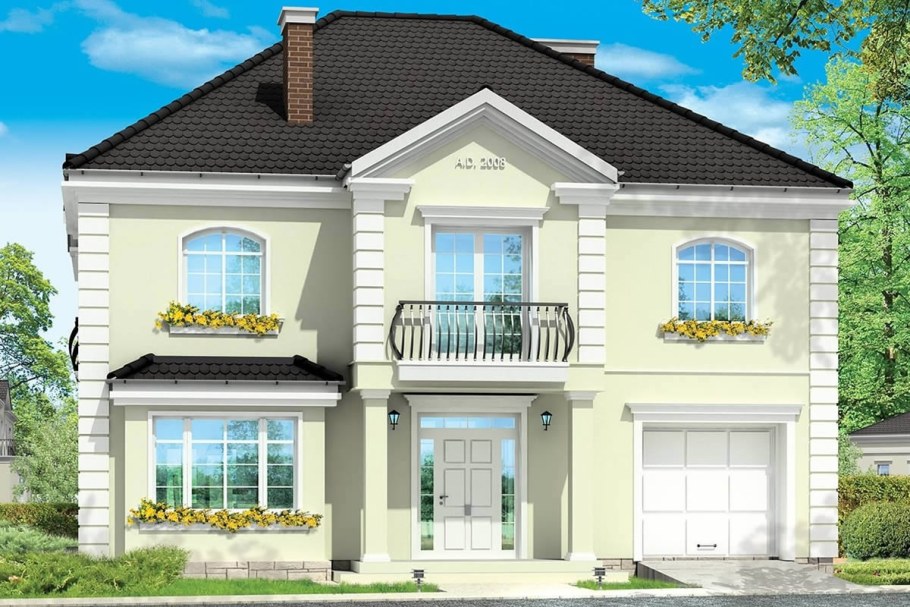 Фасады домов с балконом