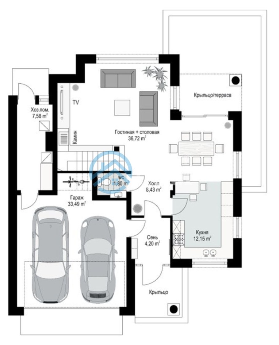 Проекты 2 этажных Вилли с гаражом