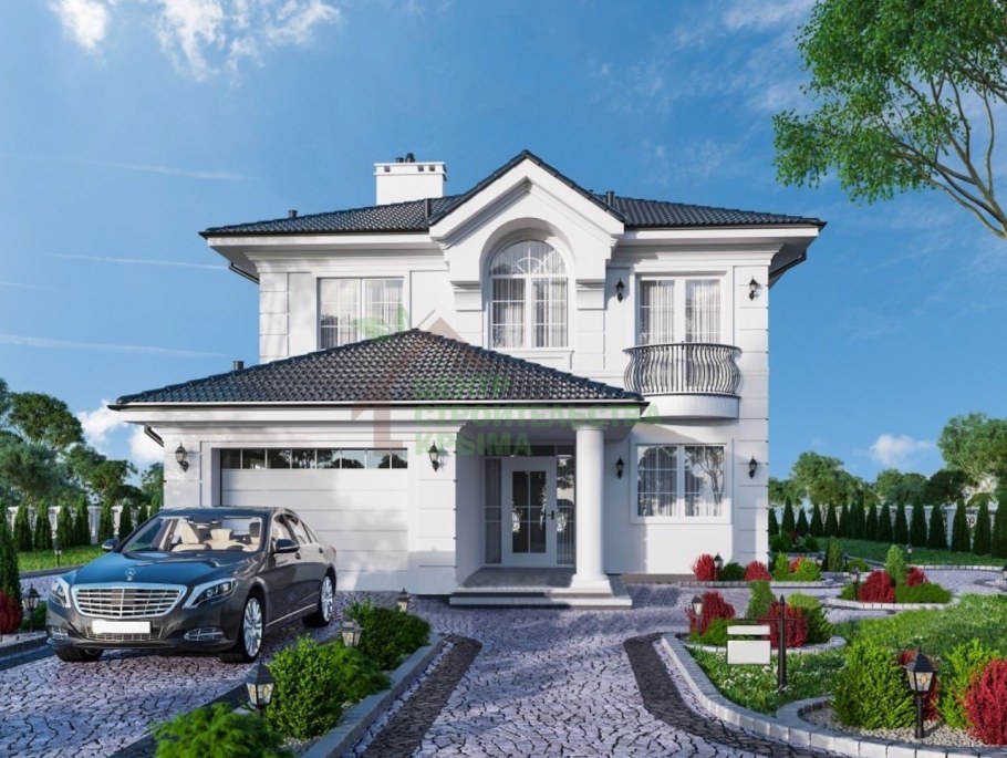 Двухэтажный дом с террасой