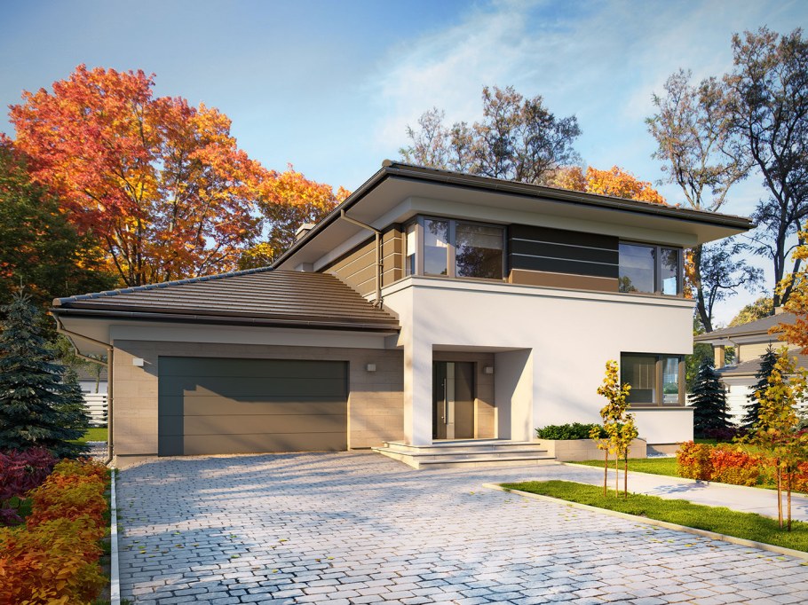 Двухэтажный дом с гаражом