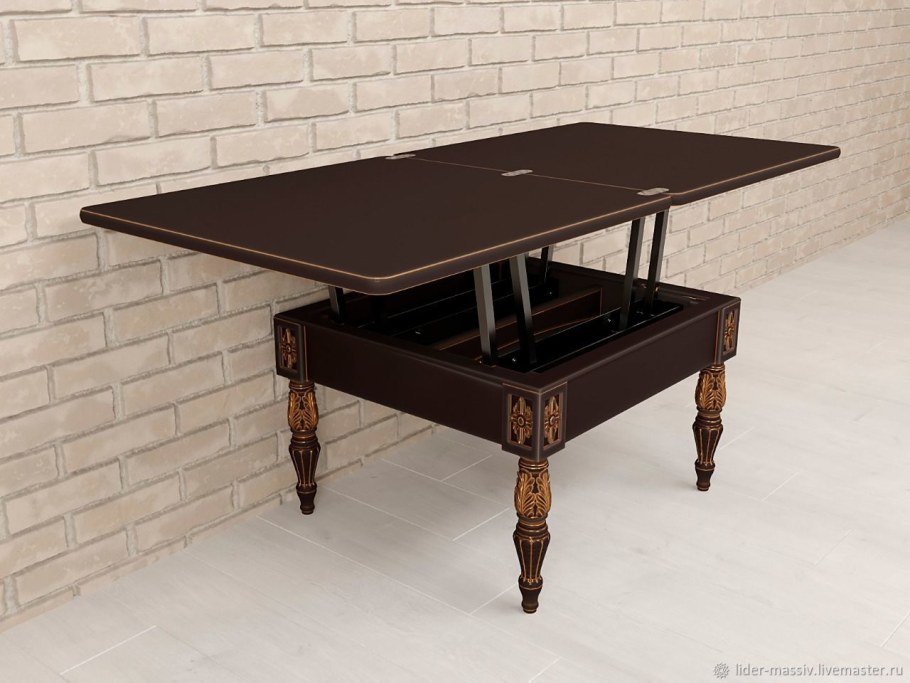 Стол-трансформер журнальный-обеденный лазурит