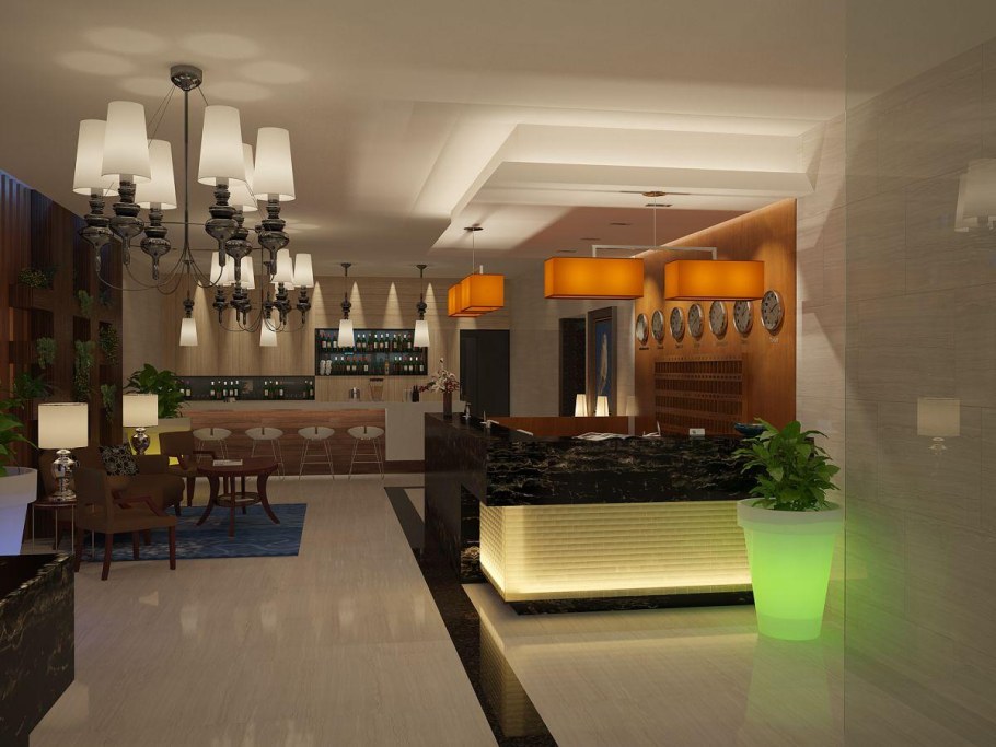 Интерьер фойе гостиницы