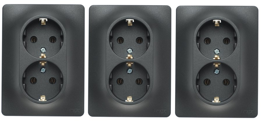 Розетка Schneider Electric Glossa двойная с заземлением