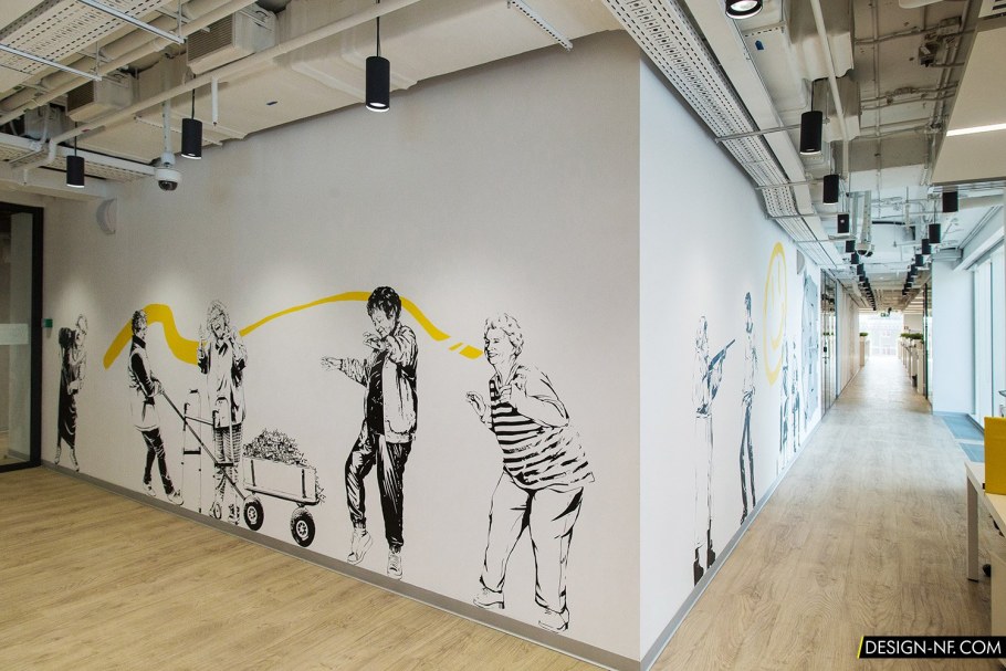 Рисование на стене в офисе