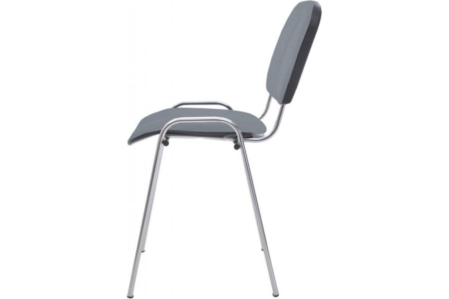 Стул изо хром кожзам серый
