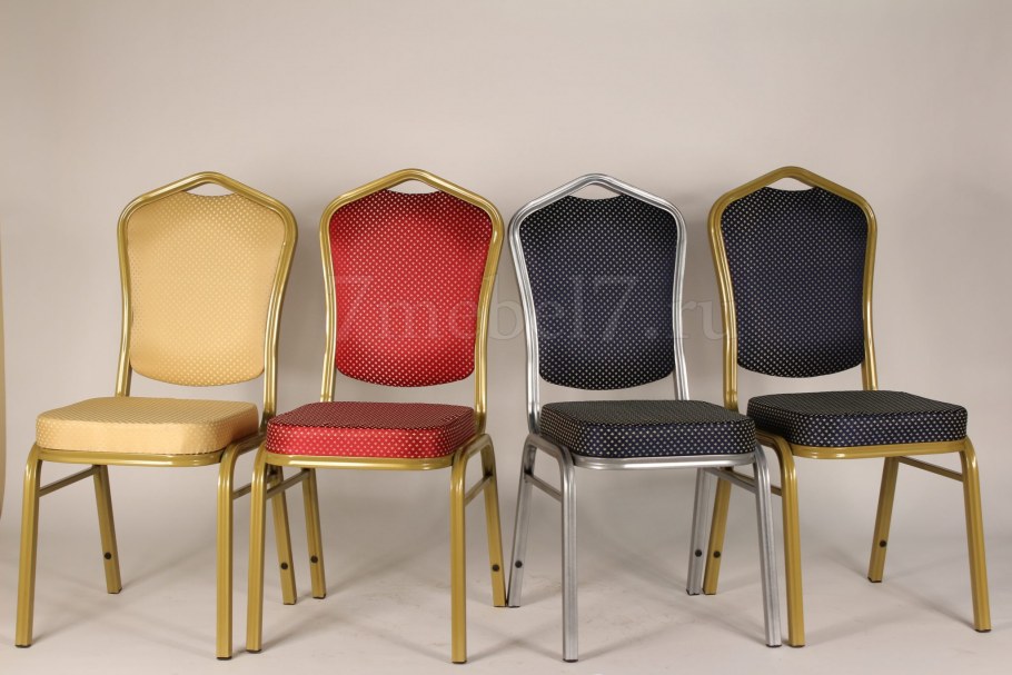 Стул банкетный St-020 25мм каркас золотой обивка бежевая