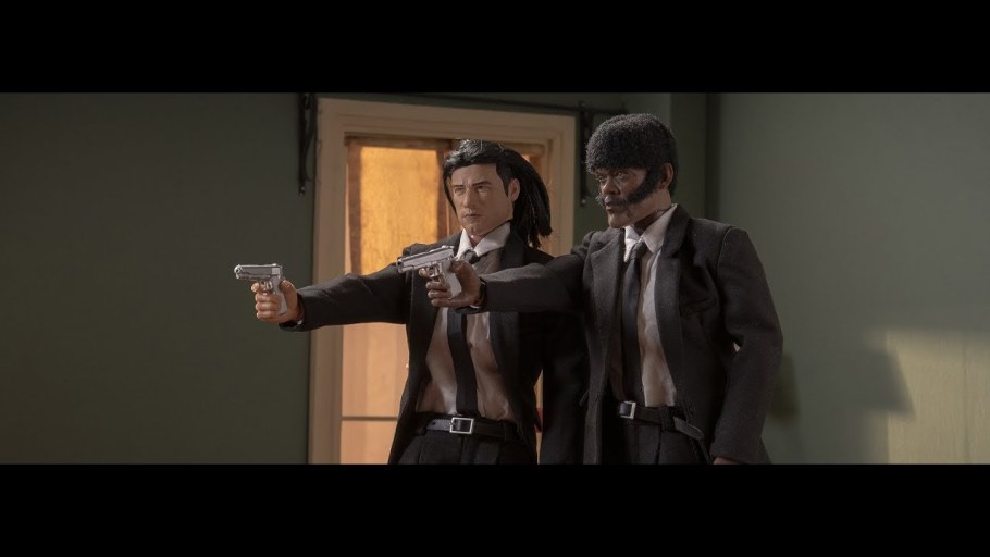 Криминальное чтиво Винсент и Джулс с пистолетами