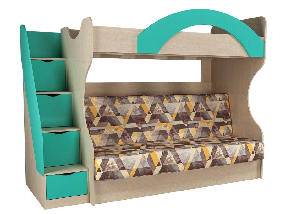 Кровать 2-х ярусная с диваном Рико (90х195/120х195)