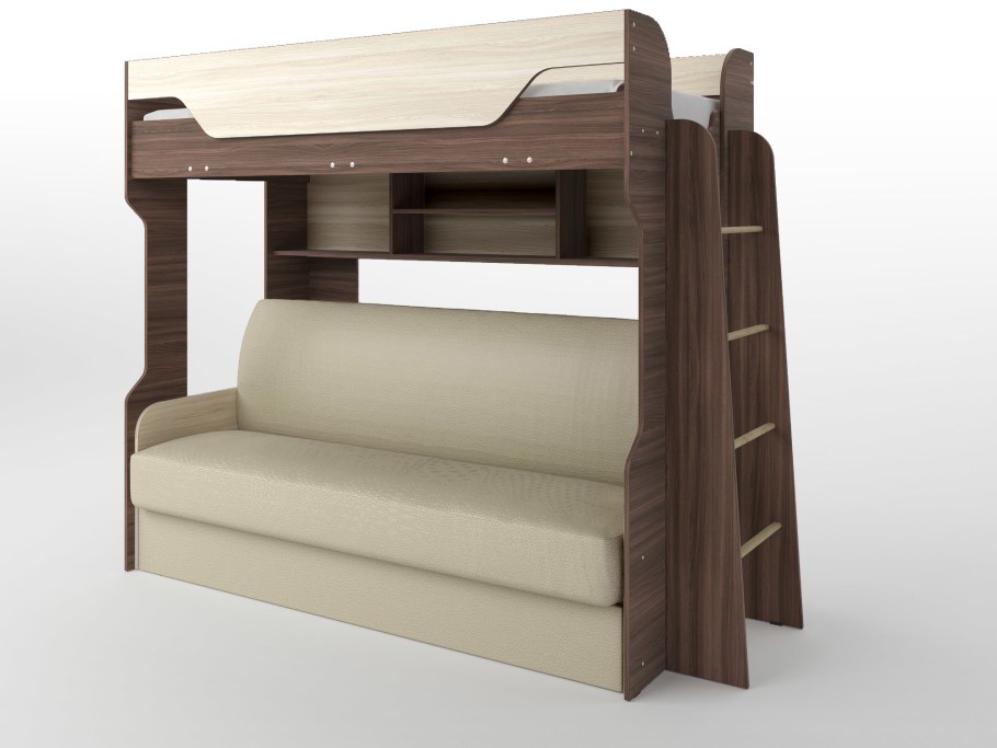 Кровать карамель-75 1900х800 ясень шимо светлый/ясень шимо темный