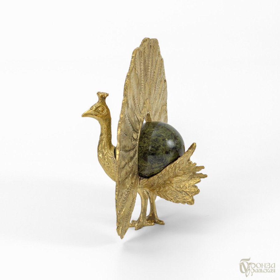 Фигурка бронза яйцо змеевик