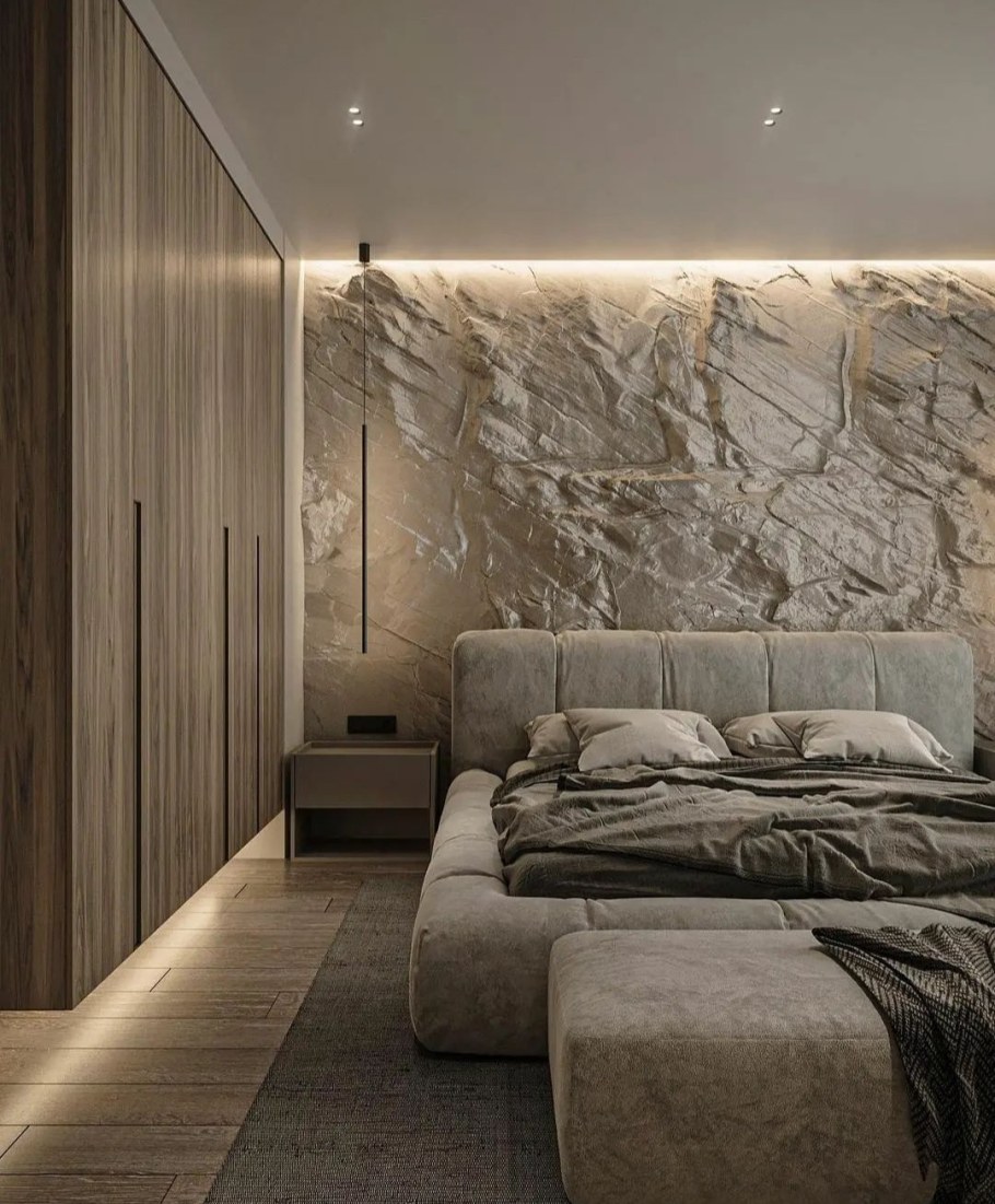 Искусственная скала в интерьере