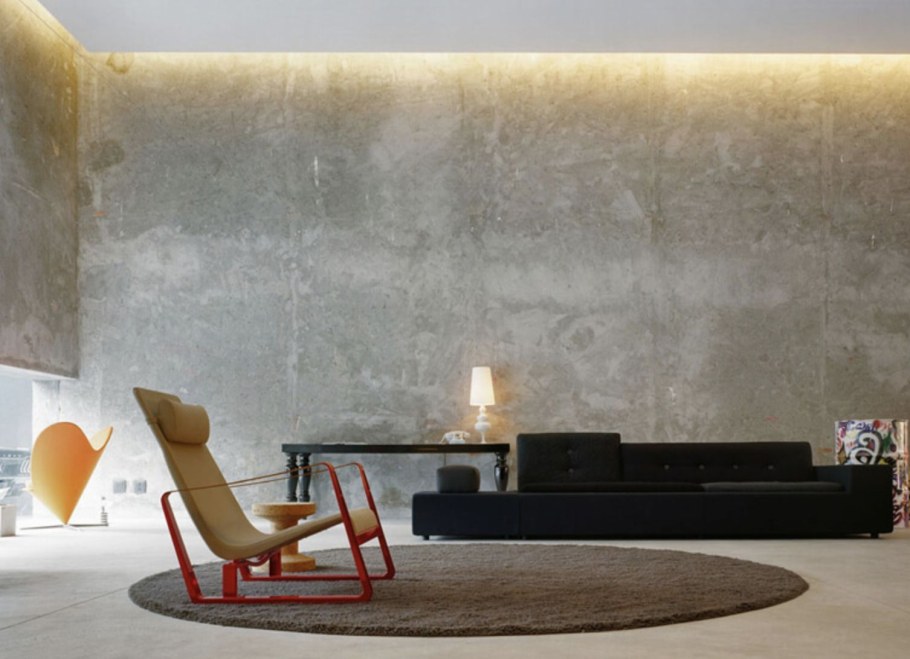 Штукатурка под бетон в интерьере лофт