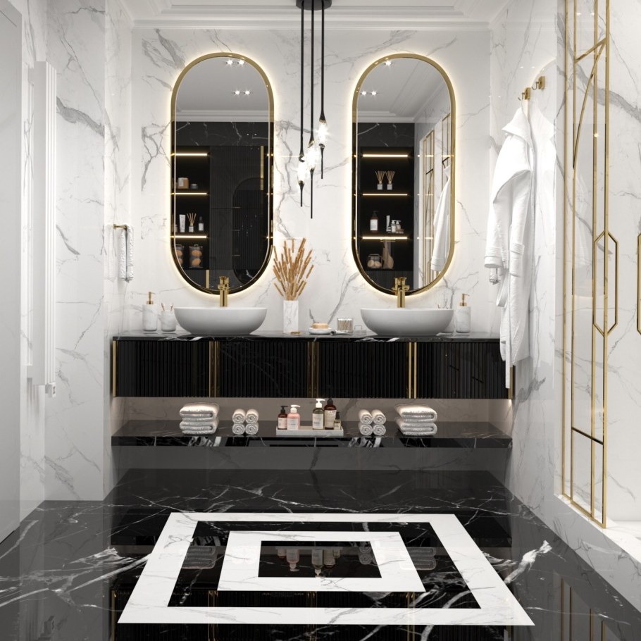 Душевая в стиле арт деко