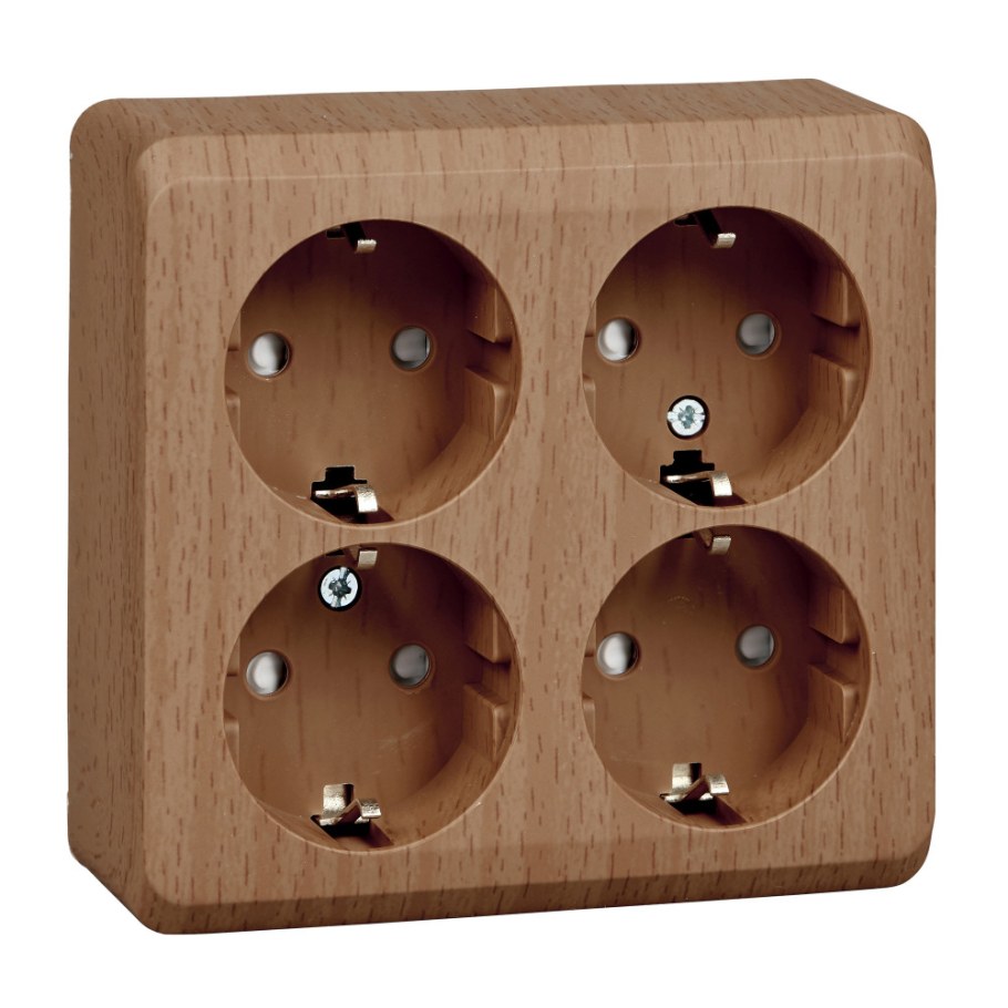 Розетка 4-м ОП Этюд 16а 250в