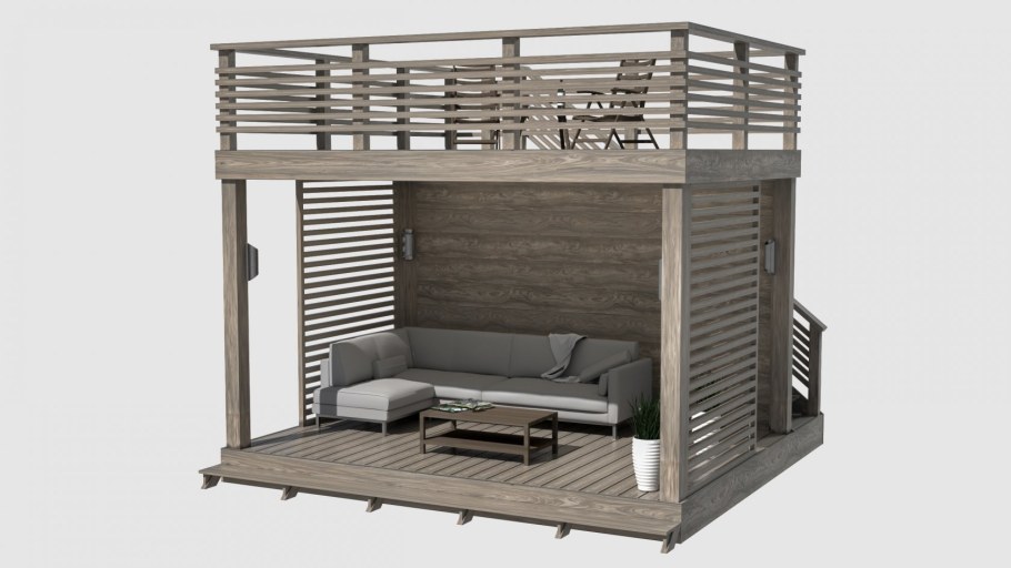 Двухэтажная беседка для дачи