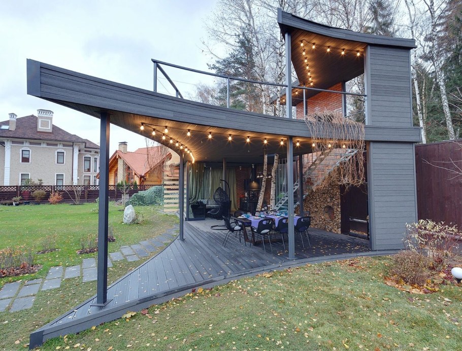 Зона барбекю с навесом