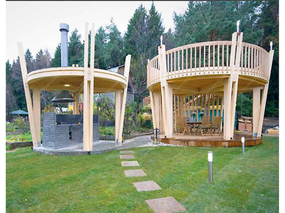 Необычные деревянные беседки