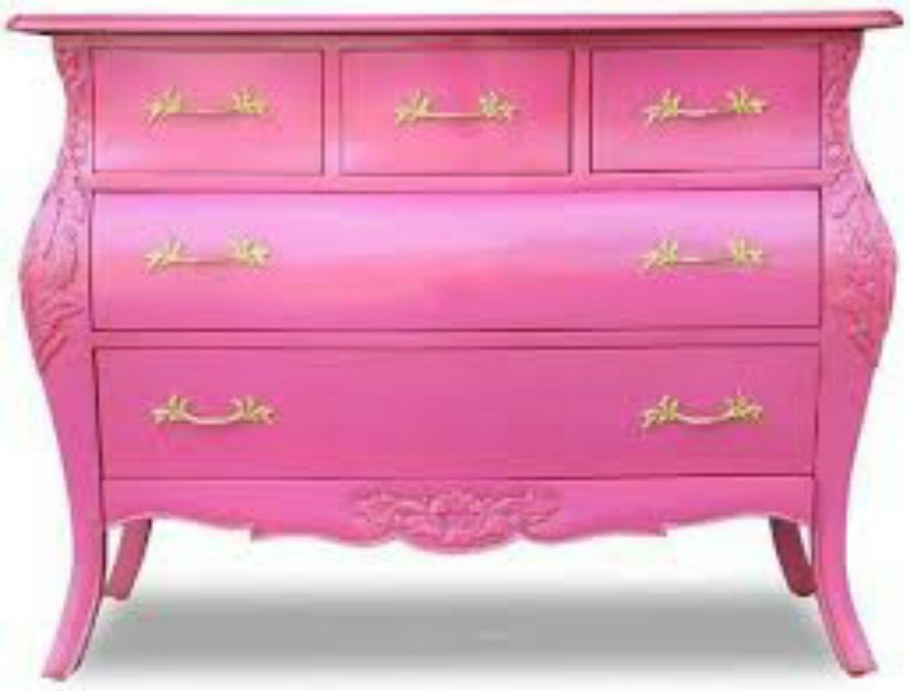 Комод бело розовый