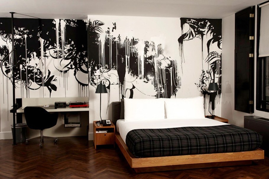 Роспись стены в мужской комнате