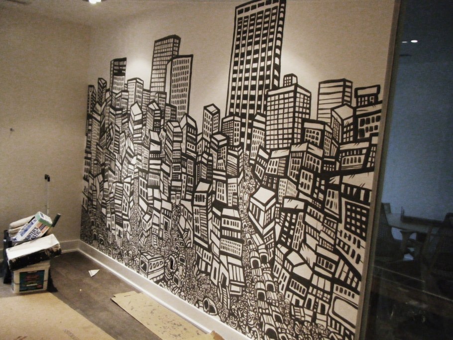 Графика на стену в комнате