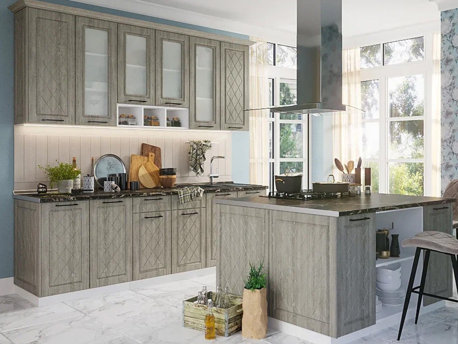 Кухня София Барселона седой клен Морское дерево