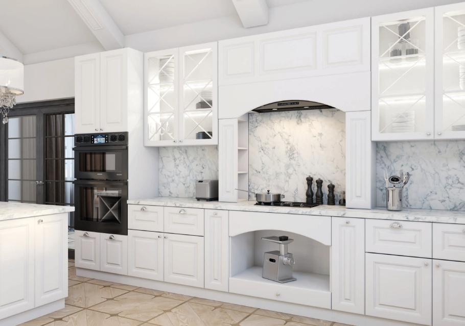 Белая кухня Неоклассика 2020 патина