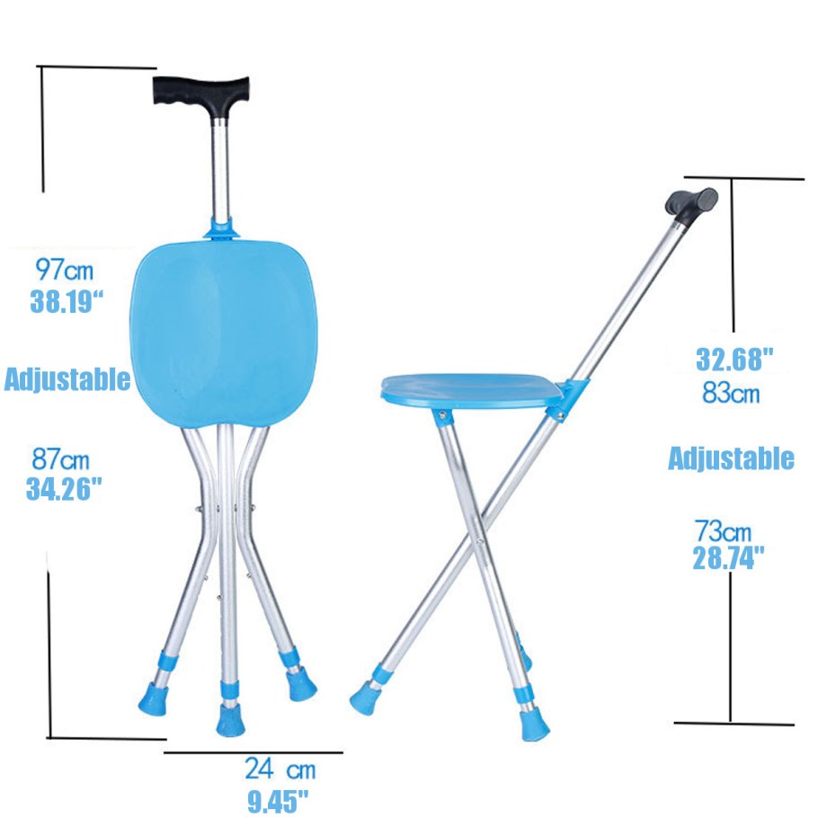 Трость-стул складная металлическая с регулируемой