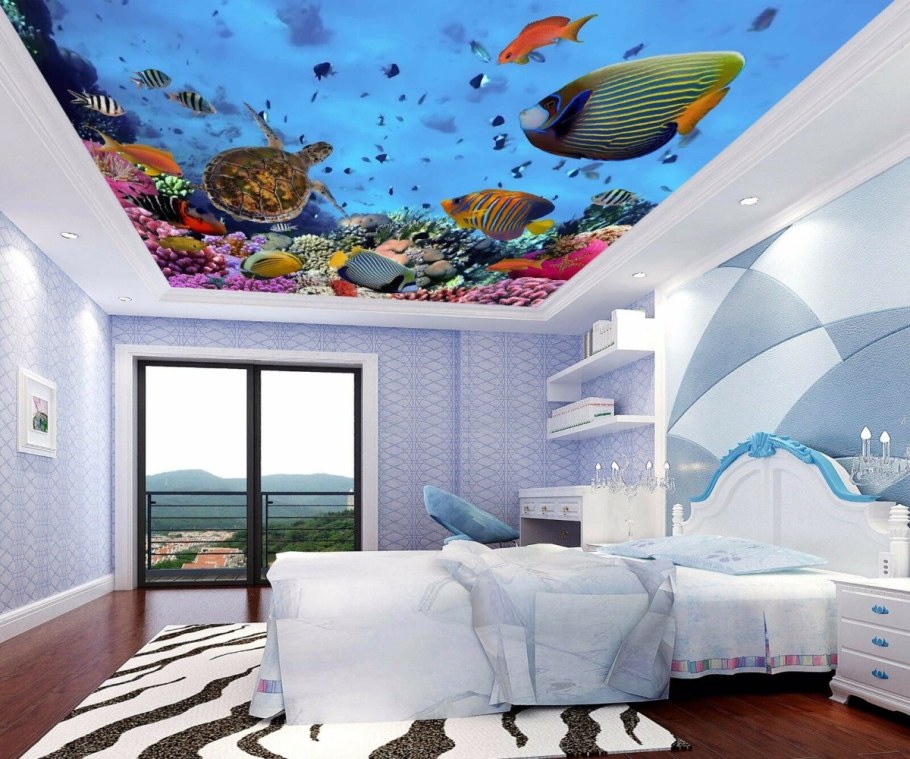 3 Д потолок комната