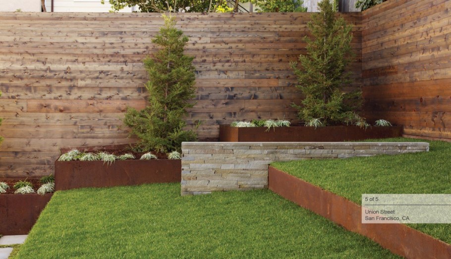 Отделка подпорной стенки деревом