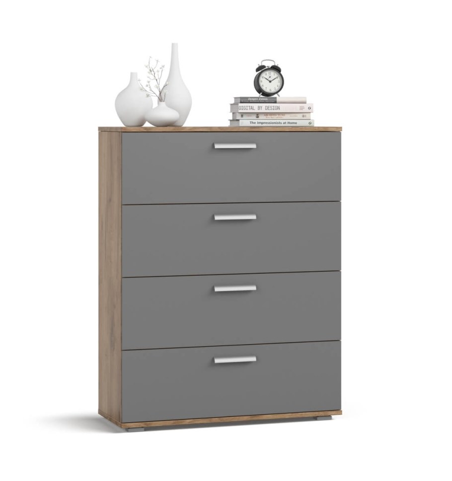 Комод Lux белый снег, сонома