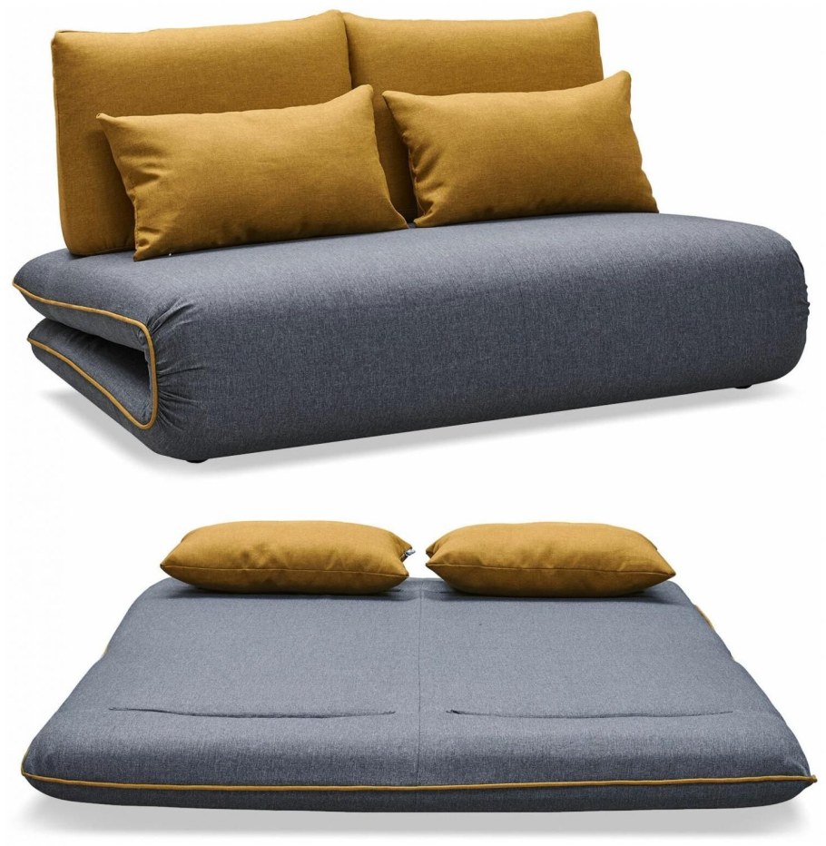 Диван-кровать Justin-2 темно-серый/желтый