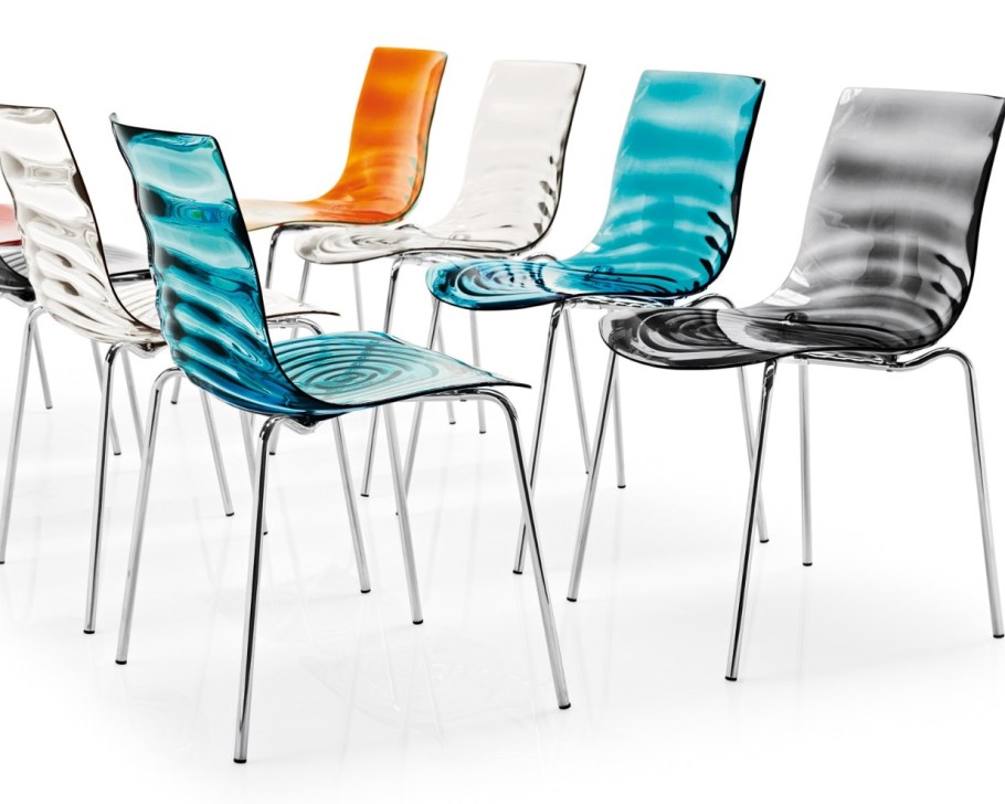 Calligaris CS/1273 L'Eau p77 р296 стул металл / пластик хром/Аквамарин