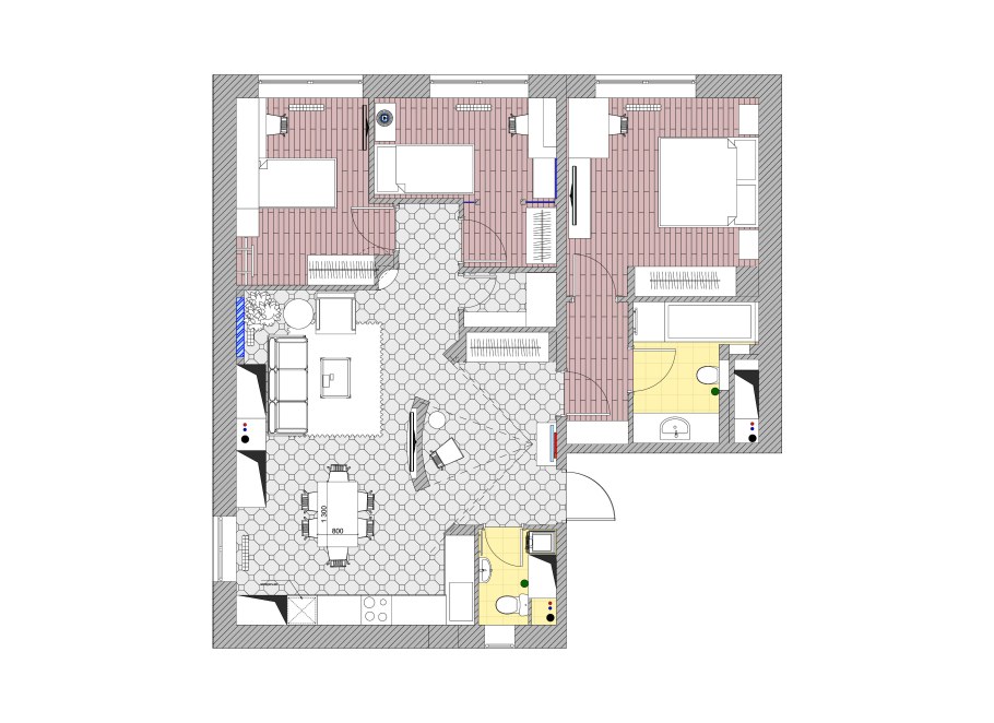 Трёхкомнатная квартира планировка 100 кв