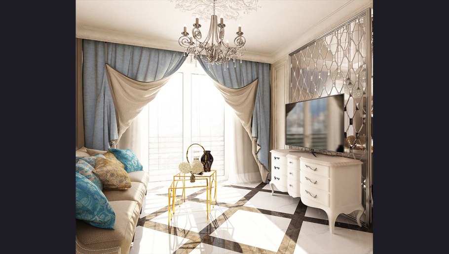 Шторы в стиле арт деко для гостиной