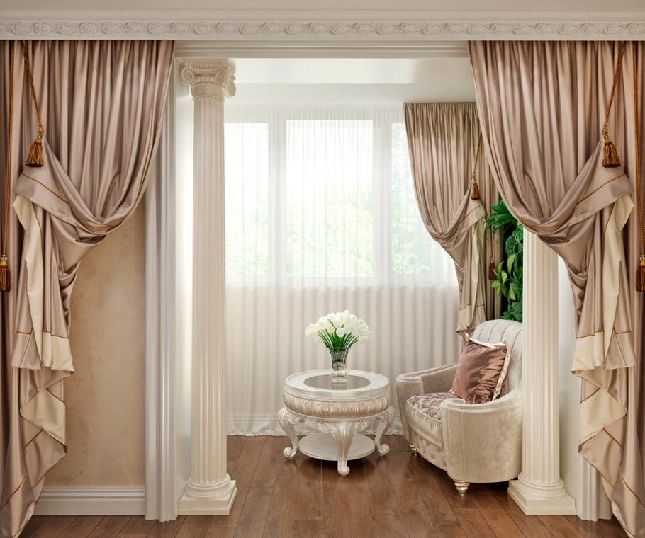 Шторы арт деко бежевые