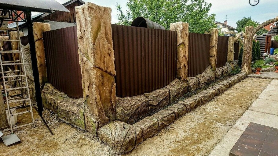 Забор из арт бетона