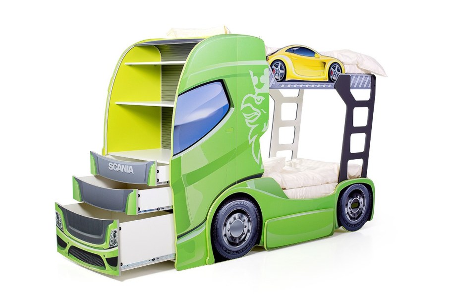 Двухъярусная кровать "Скания+2" лайм